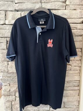 Psycho Bunny Polo Navy Blue Men’s Size XL